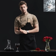 short sleeve breathable chef jacket work uniform with apron