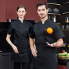 short sleeve black chef jacket restaurant staff uniform