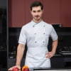 classic hot sale short sleeve chef blouse shirt uniform Color White