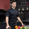 classic hot sale short sleeve chef blouse shirt uniform Color Black