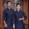upgrade Australia design denim style women men chef jacket wholesale Color Navy Blue
