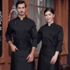 upgrade Australia design denim style women men chef jacket wholesale Color Black