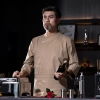 2025 autun side open bread house bakery staff uniform jacket Color Khaki