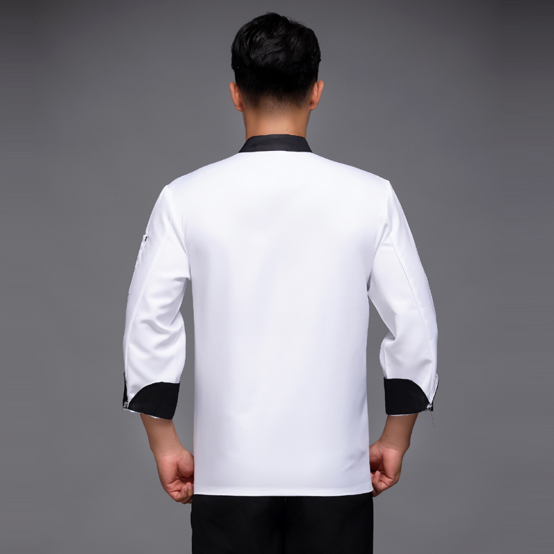 contrast hem chef jacket chef coat uniform baker workwear