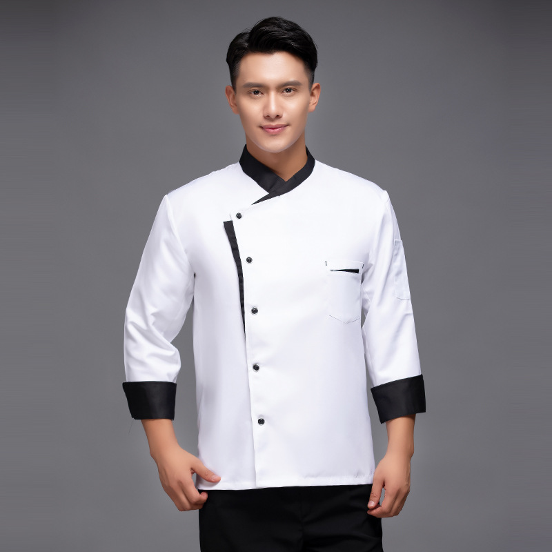 contrast hem chef jacket chef coat uniform baker workwear