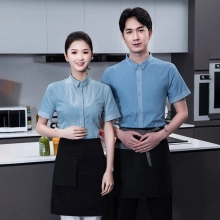 Spring new design women men shirt uniform for restaurant staff