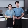 Spring new design women men shirt uniform for restaurant staff