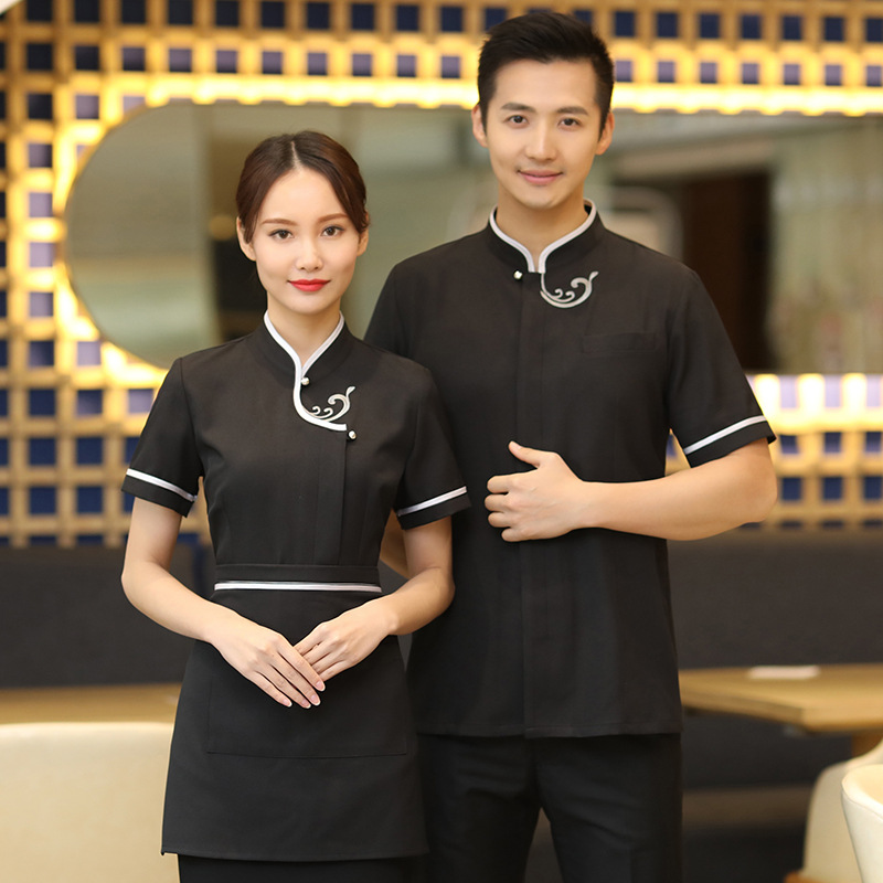 2022 Chinese restaurant spa working wear uniform shirt 