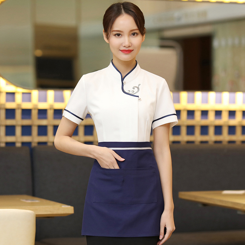 2022 Chinese restaurant spa working wear uniform shirt 