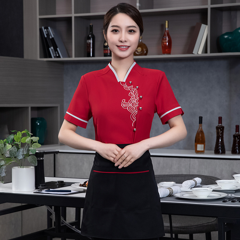 Chinese cloud element hotpot store staff workwear uniofrm jacket 