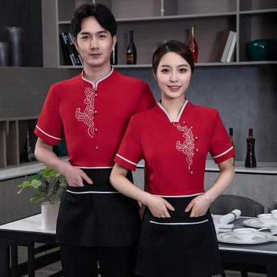 Chinese cloud element hotpot store staff workwear uniofrm jacket