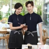 2025 stand collar women men t-shirt for store uniform cheap price