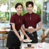 2025 stand collar women men t-shirt for store uniform cheap price