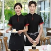 2025 stand collar women men t-shirt for store uniform cheap price Color Color 4