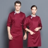 contrast collar right open chef jacket chef uniform Color Red