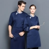 contrast collar right open chef jacket chef uniform Color Blue