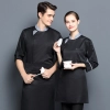 contrast collar right open chef jacket chef uniform