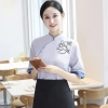 2022 new design  lotus print women men waiter fu wu yuan workwear uniform Color Color 1