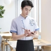 2022 new design  lotus print women men waiter fu wu yuan workwear uniform