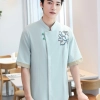 2022 new design  lotus print women men waiter fu wu yuan workwear uniform Color Color 4