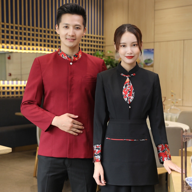 Chinese restaurant waiter waitress blouse jacket autumn design