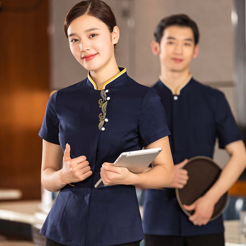 chinese style tea house restaurant worker staff uniform jacket