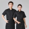 simple cheap white chef jacket chef workwear  Color Black