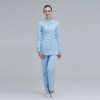 Europe style stand collar nurse/doctor suits blouse pant uniform Color Light blue