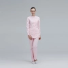 Europe style stand collar nurse/doctor suits blouse pant uniform Color Pink