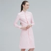 stand collar long sleeve medial care center hostpital pink nurse jacket coat Color Pink