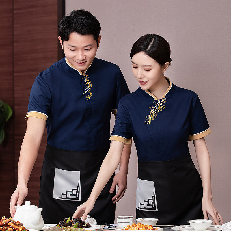 hot sale chinese restaurant work blouse uniform