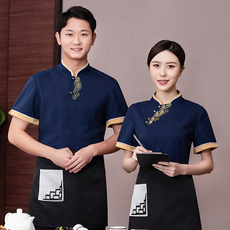 hot sale chinese restaurant work blouse uniform