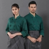 long sleeve breathable chef blouse chef working jacket uniform Color Green
