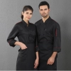 long sleeve breathable chef blouse chef working jacket uniform Color Black