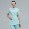 high quality short sleeve front open female nurse care center uniform coat