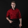 2022 fashion contrast button collar jacket uniform chef coat Color Red