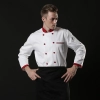 2025 fashion contrast button collar jacket uniform chef coat Color White