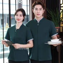 collarless summer chinese design women men blouse uniform