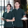 collarless summer chinese design women men blouse uniform
