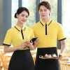 2022 high quality contract collar restaurant hotel store staff uniform workwear tshirt