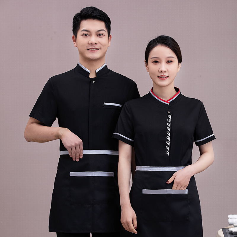 trandition design short sleeve summer restaurant waiter jacket blouse