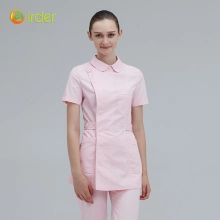 pink side opening lovely peter pan collar women nurse coat nurse uniform