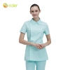 pink side opening lovely peter pan collar women nurse coat nurse uniform