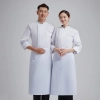 2025 autumn good quality fabric not button long sleeve chef coat cook uniform Color White