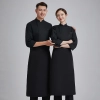 2022 autumn good quality fabric not button long sleeve chef coat cook uniform Color Black