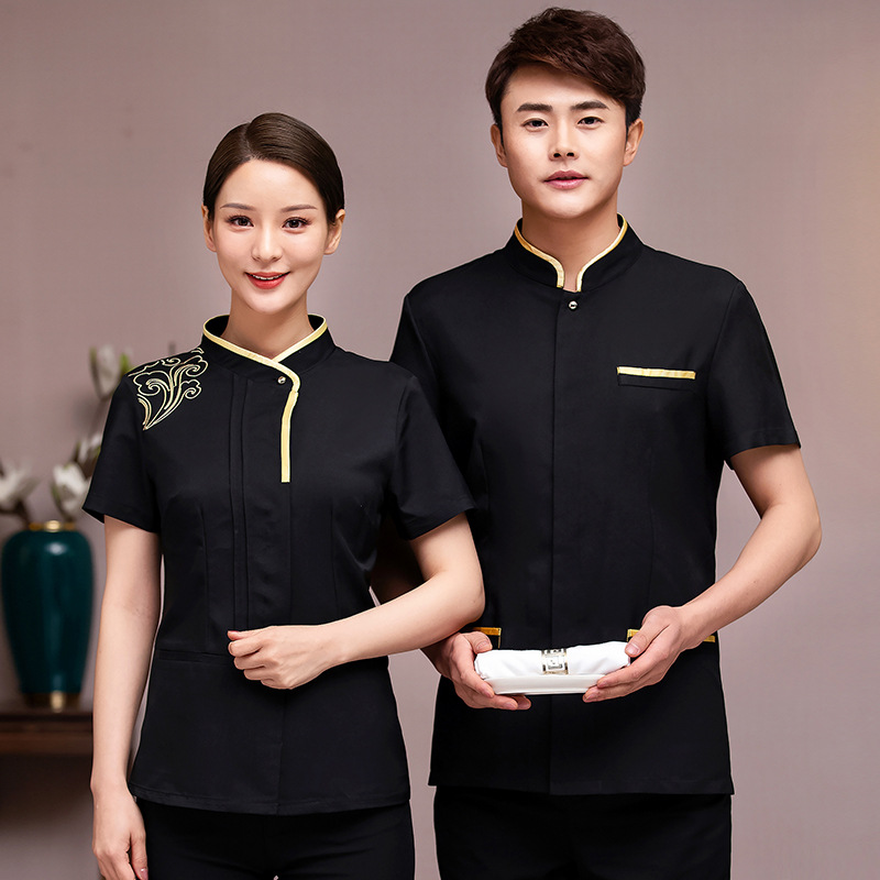 Chinese restaurant bread store staff uniform short sleeve blouse