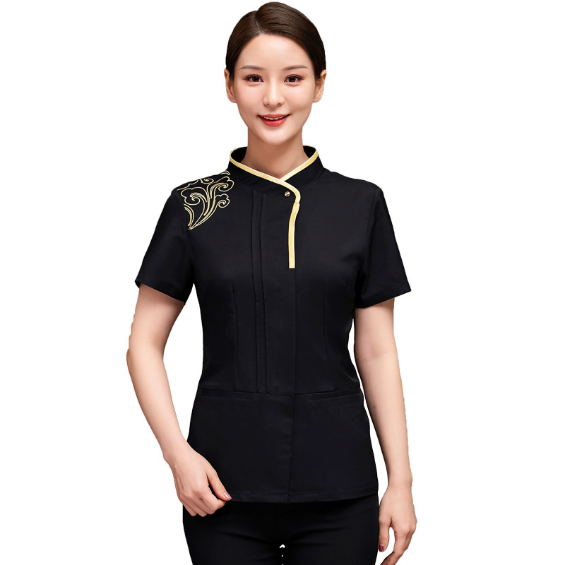 Chinese restaurant bread store staff uniform short sleeve blouse