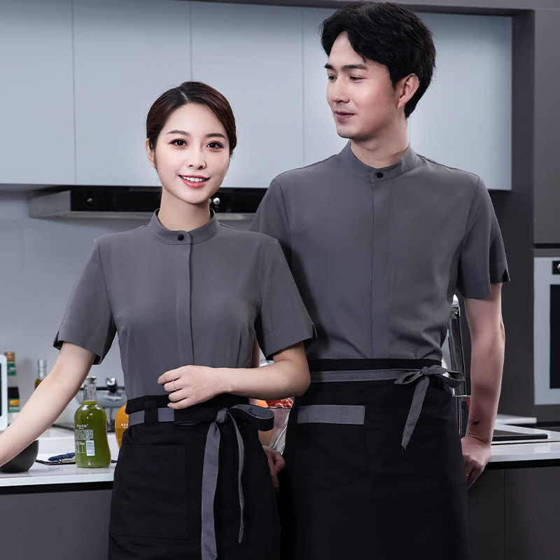 2022 summer short sleeve dessert shop staff shirt work uniform 