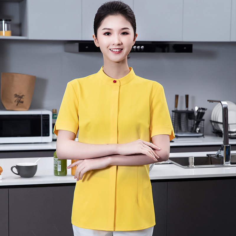 2022 summer short sleeve dessert shop staff shirt work uniform 