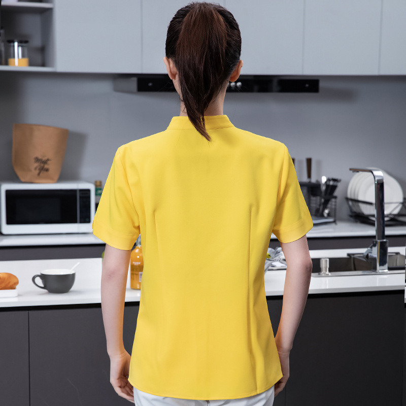 2022 summer short sleeve dessert shop staff shirt work uniform 